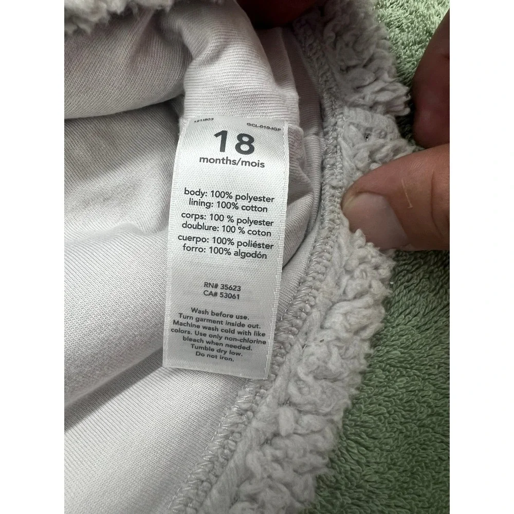 Carter's toddler‎ grey winter coat 18mo